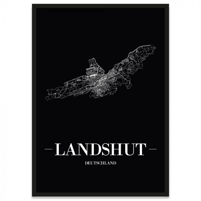 Stadtposter Landshut mit Rahmen