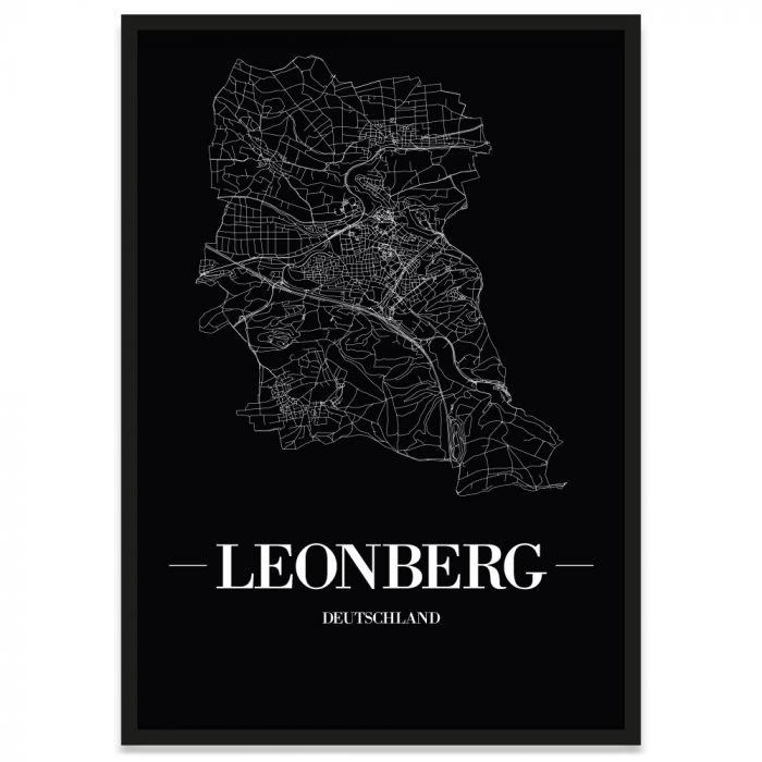 Stadtposter Leonberg mit Rahmen