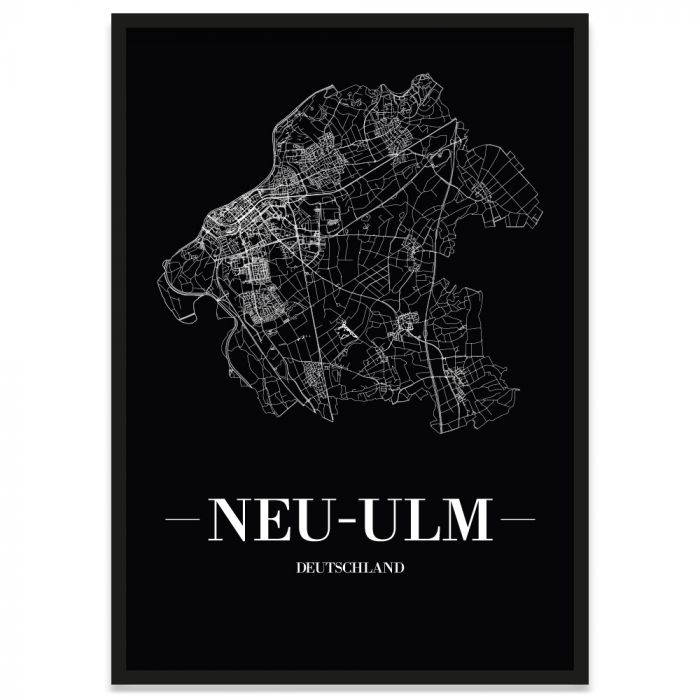 Straßenposter Neu-Ulm mit Rahmen