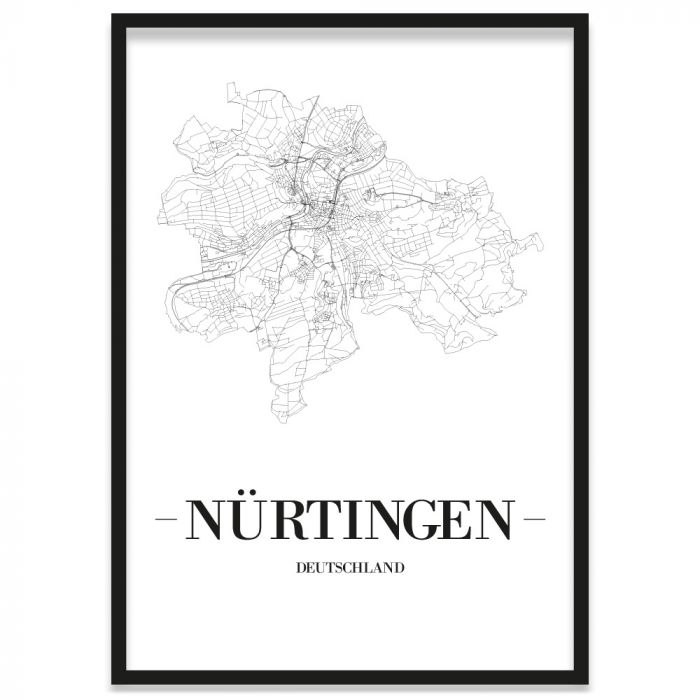 Stadtposter Nürtingen gerahmt