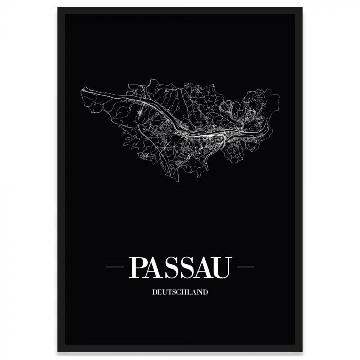 Stadtposter Passau mit Rahmen