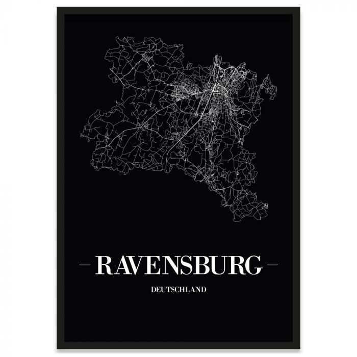 Stadtposter Ravensburg mit Rahmen