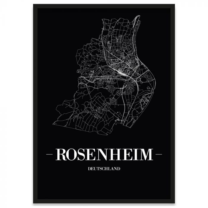 Stadtposter Rosenheim mit Rahmen