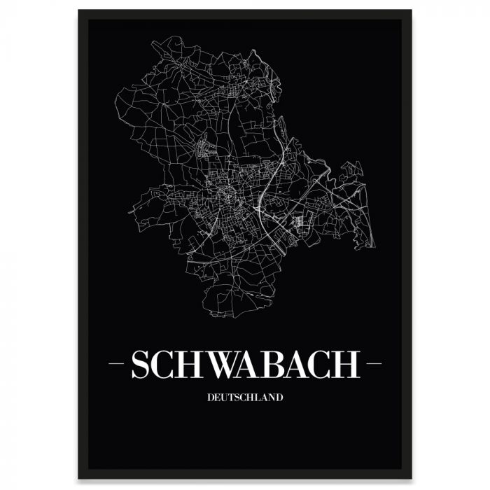 Stadtposter Schwabach mit Rahmen