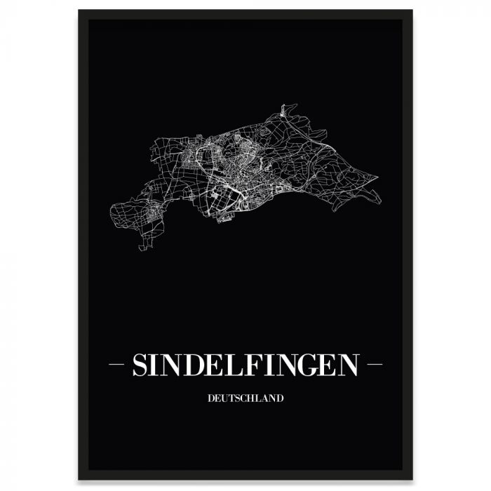 Stadtposter Sindelfingen mit Bilderrahmen