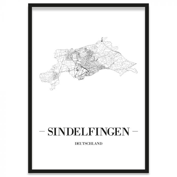 Stadtposter Sindelfingen gerahmt