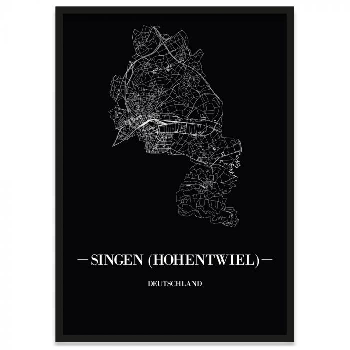 Stadtposter Singen mit Rahmen