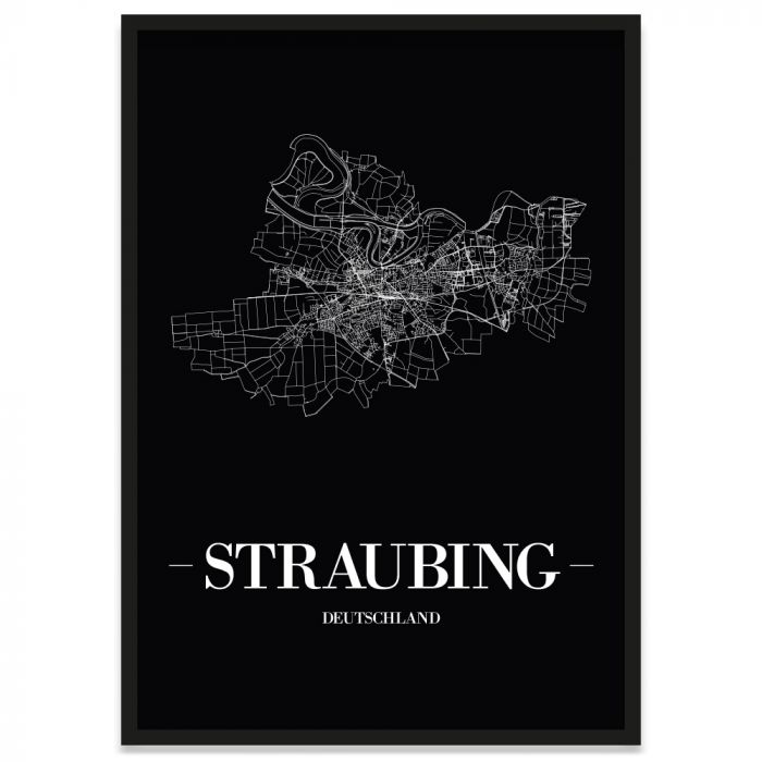 Stadtposter Straubing mit Rahmen