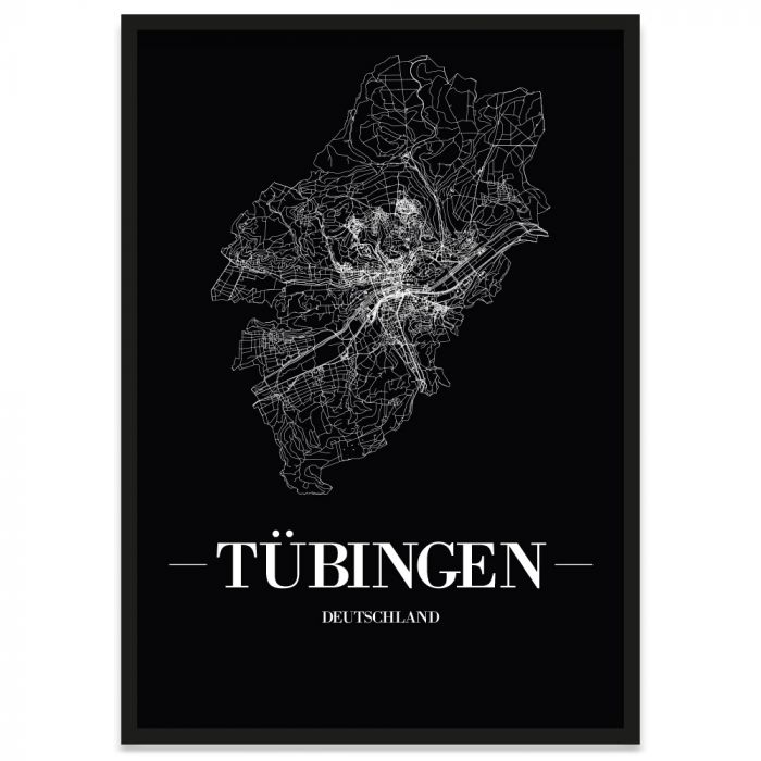 Poster mit Stadtplan der Stadt Tübingen