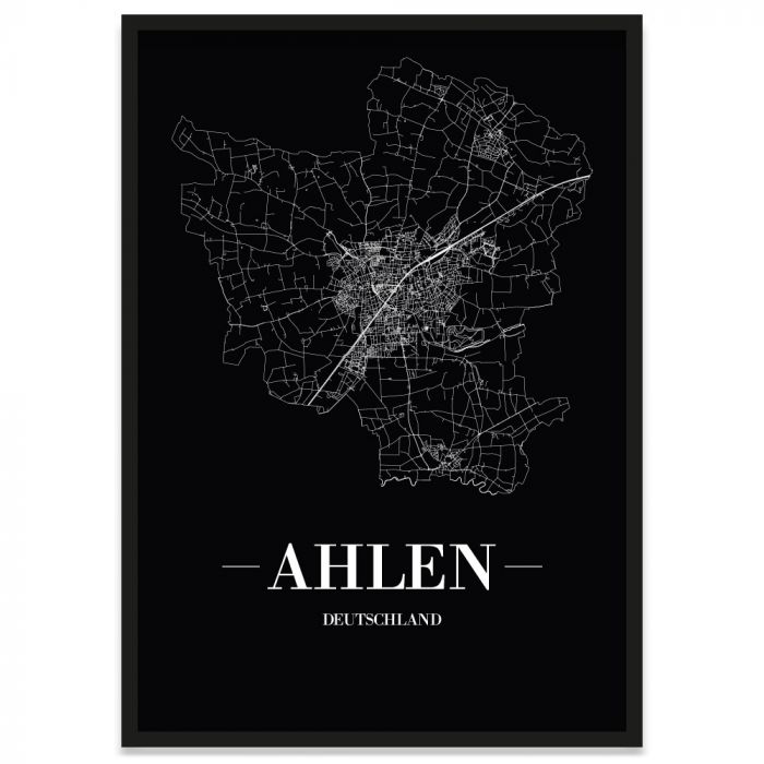 Stadtposter Ahlen mit Rahmen