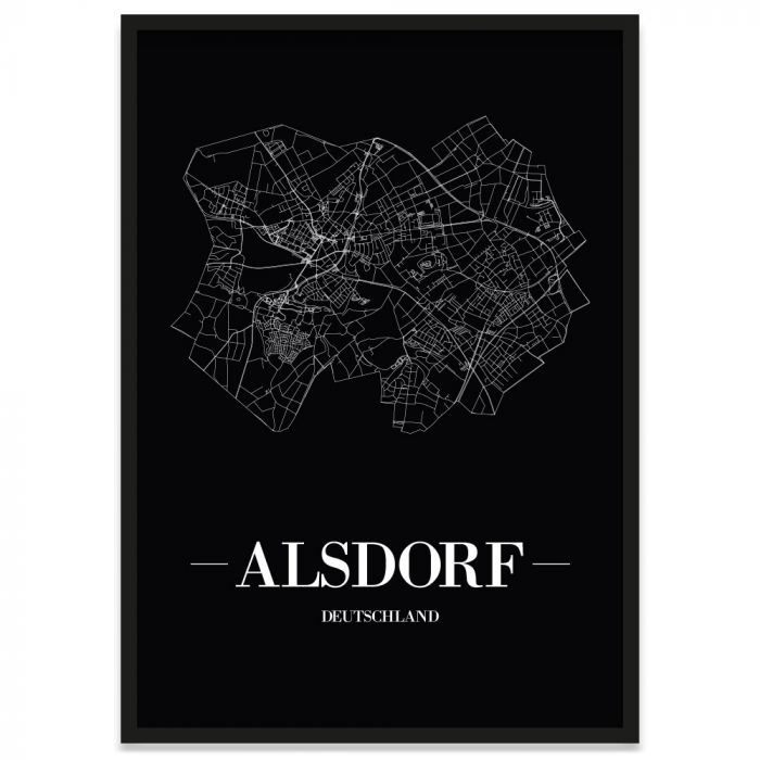Stadtposter Alsdorf mit Rahmen