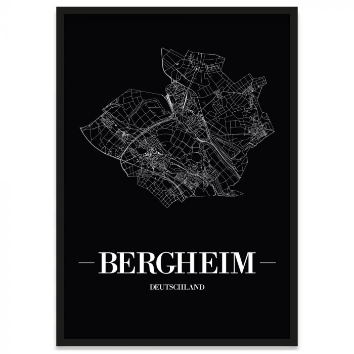 Bergheim Poster mit Stadtplan