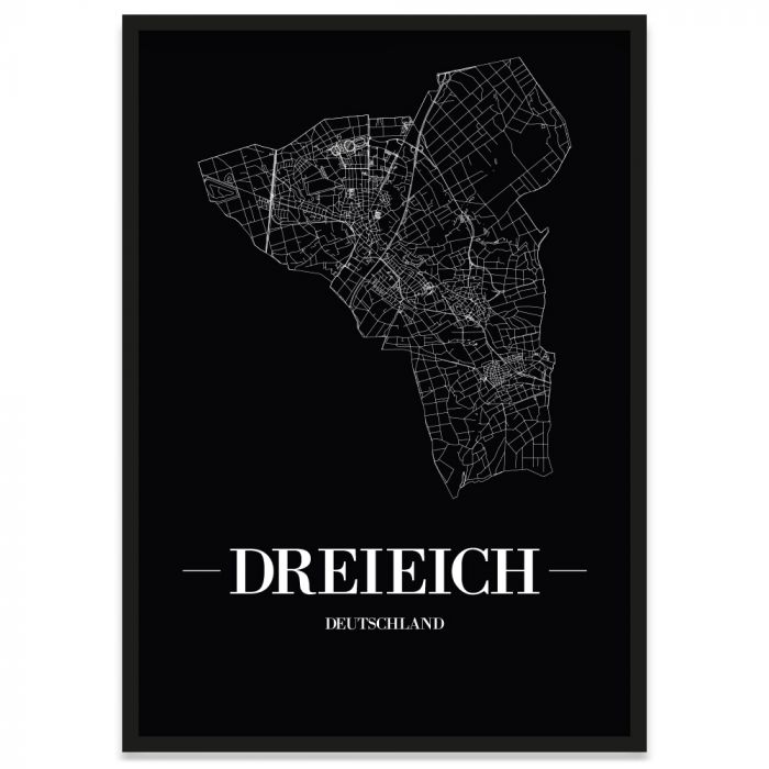 Stadtposter Dreieich Straßennetz