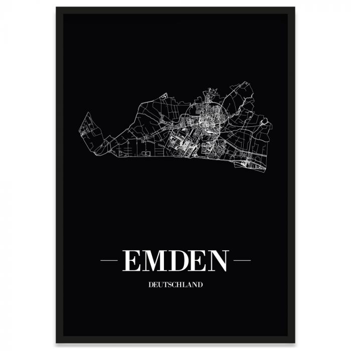 Poster Emden mit Stadtplan