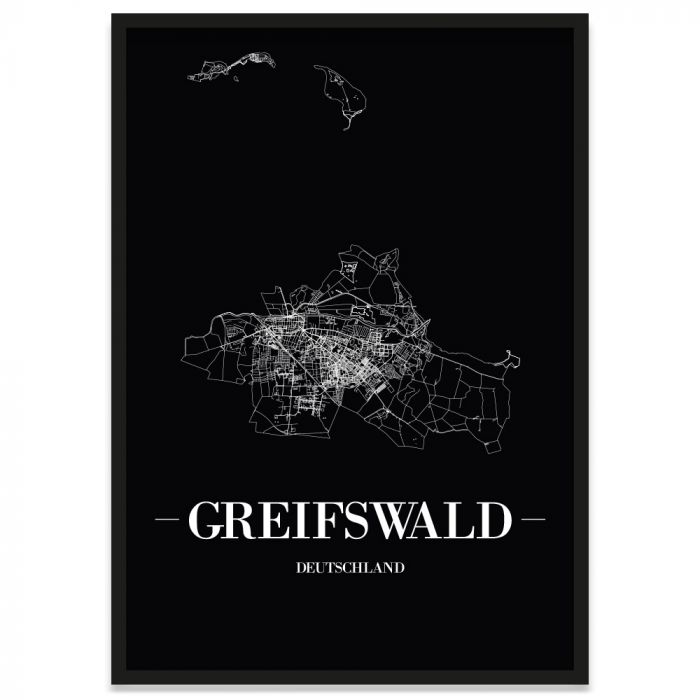 Stadtposter Greifswald Straßennetz