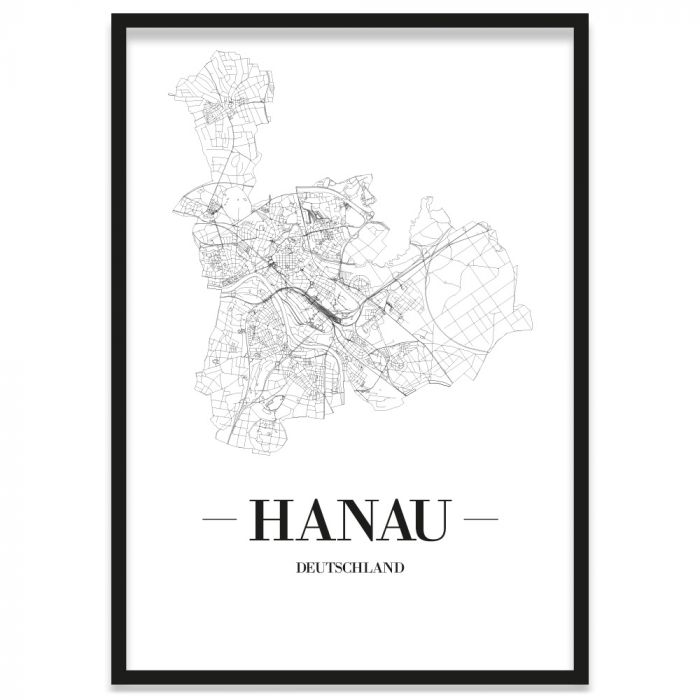 Stadtposter Hanau gerahmt