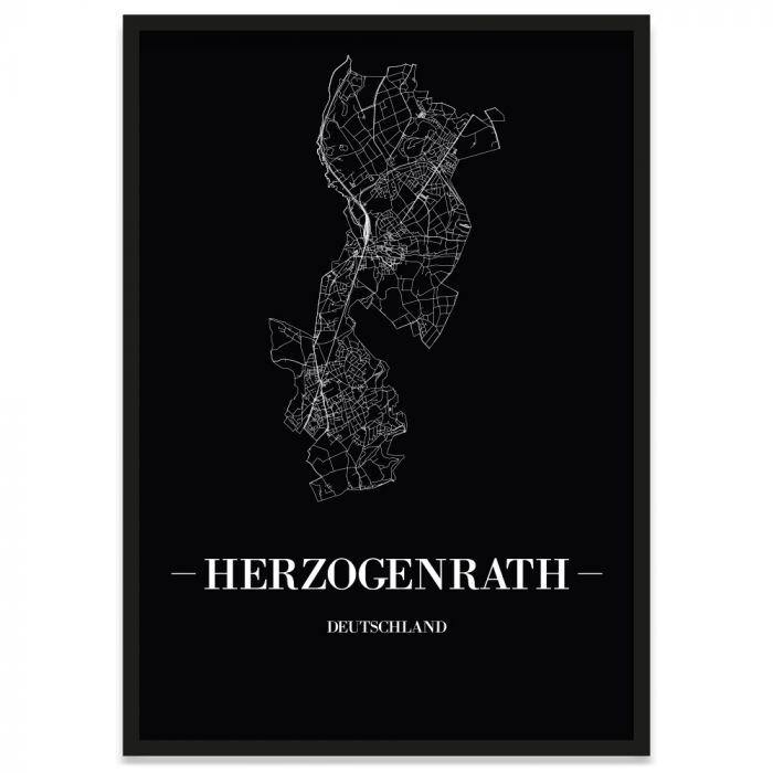 Stadtposter Herzogenrath - Black