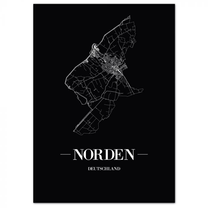 Stadtposter Norden - black