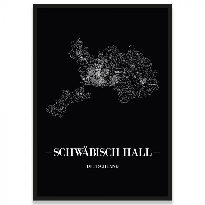 Stadtposter Schwäbisch Hall Straßennetz