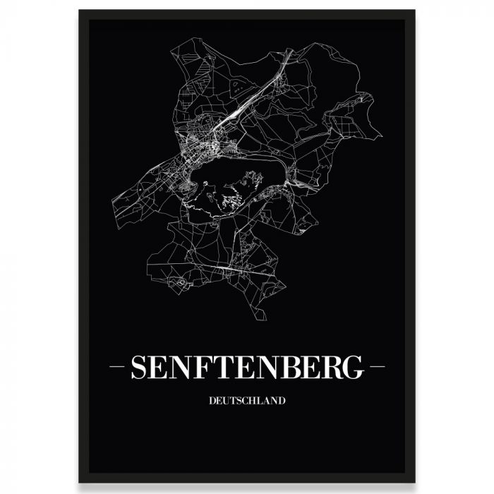 Stadtposter Senftenberg mit Rahmen