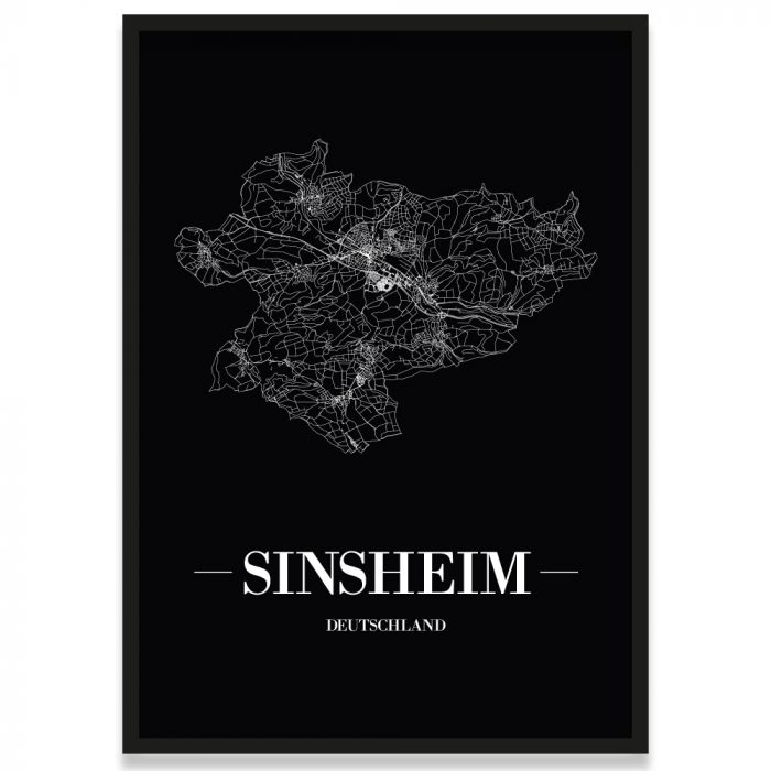 Stadtposter Sinsheim Straßennetz