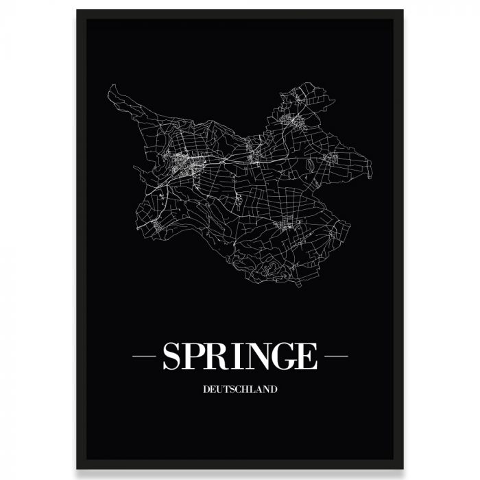 Stadtposter Springe mit Straßennetz