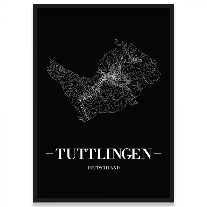 Poster Tuttlingen mit Straßennetz
