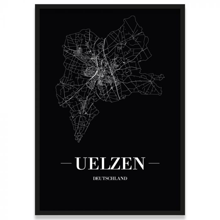 Stadtposter Uelzen mit Rahmen