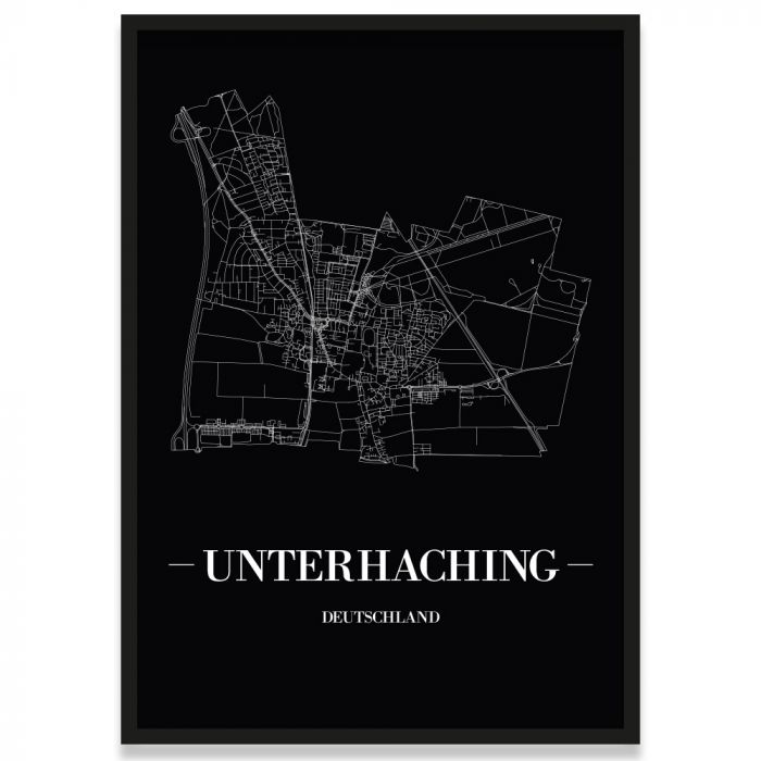 Stadtposter Unterhaching Straßennetz