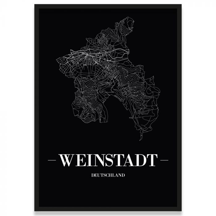 Weinstadt Poster mit Rahmen
