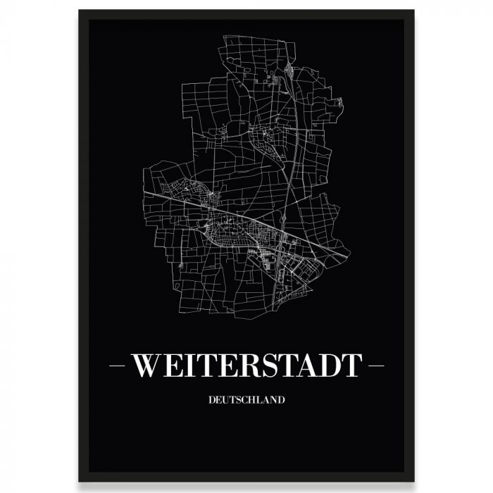Stadtposter Weiterstadt mit Rahmen