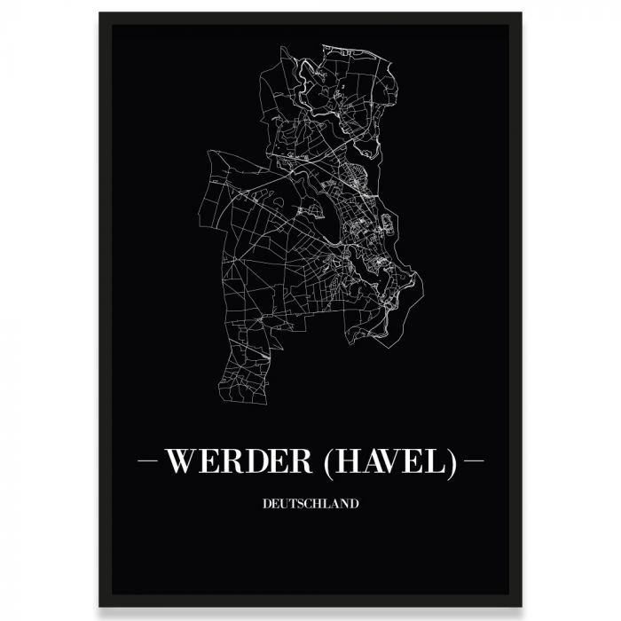 Stadtposter Werder mit Rahmen