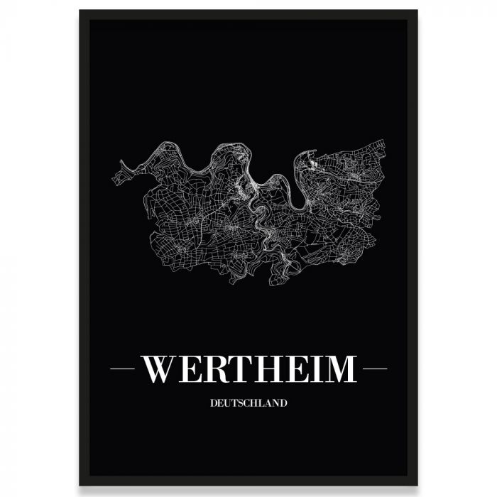 Stadtposter Wertheim mit Rahmen