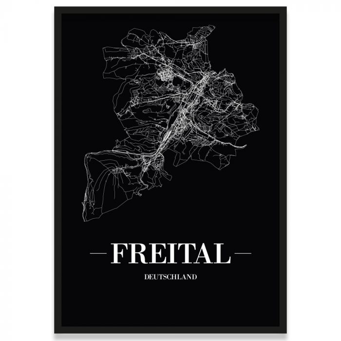 Stadtposter Freital - black