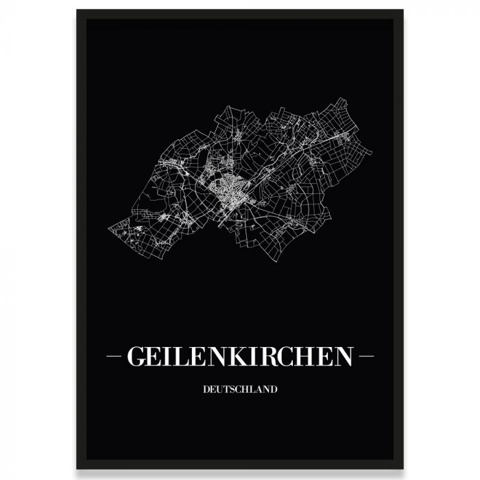 Stadtposter Geilenkirchen - black