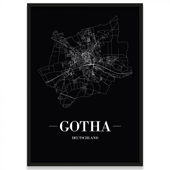 Stadtposter Gotha - black