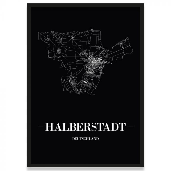 Stadtposter Halberstadt - black