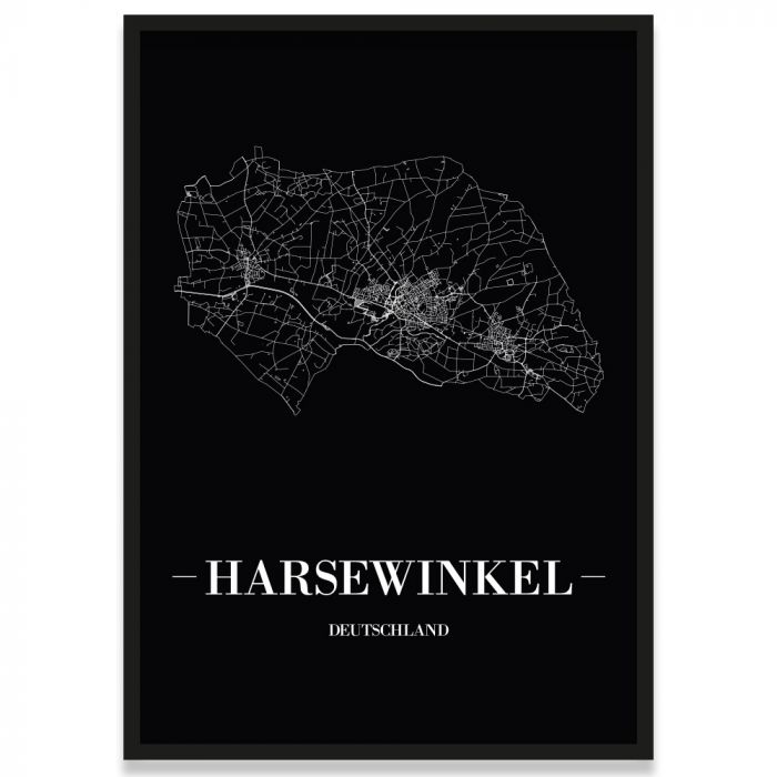 Stadtposter Harsewinkel - black
