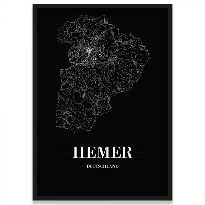 Stadtposter Hemer - black