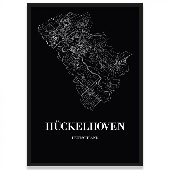 Stadtposter Hückelhoven - black