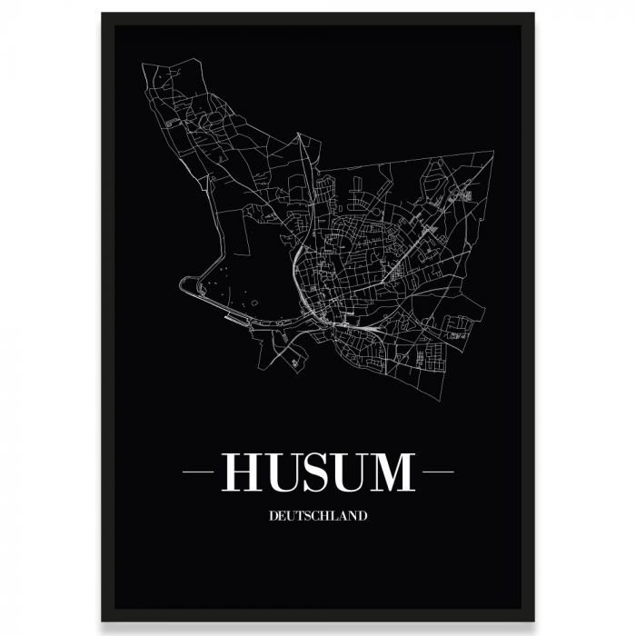 Stadtposter Husum - black