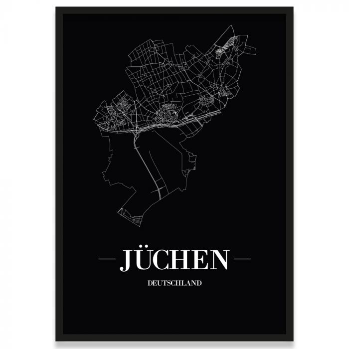 Stadtposter Jüchen - black