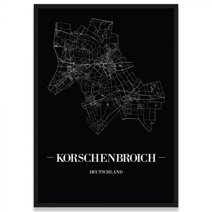 Stadtposter Korschenbroich - black
