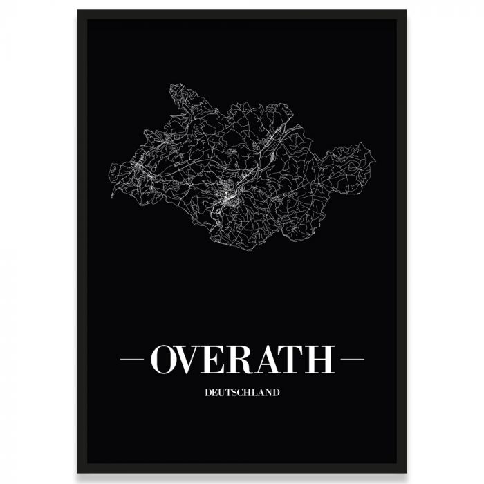 Stadtposter Overath - black