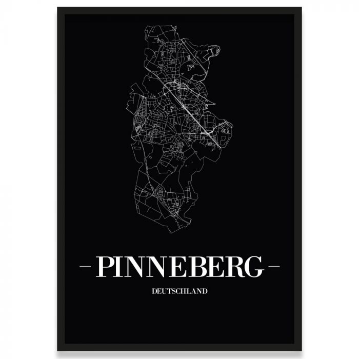 Stadtposter Pinneberg - black