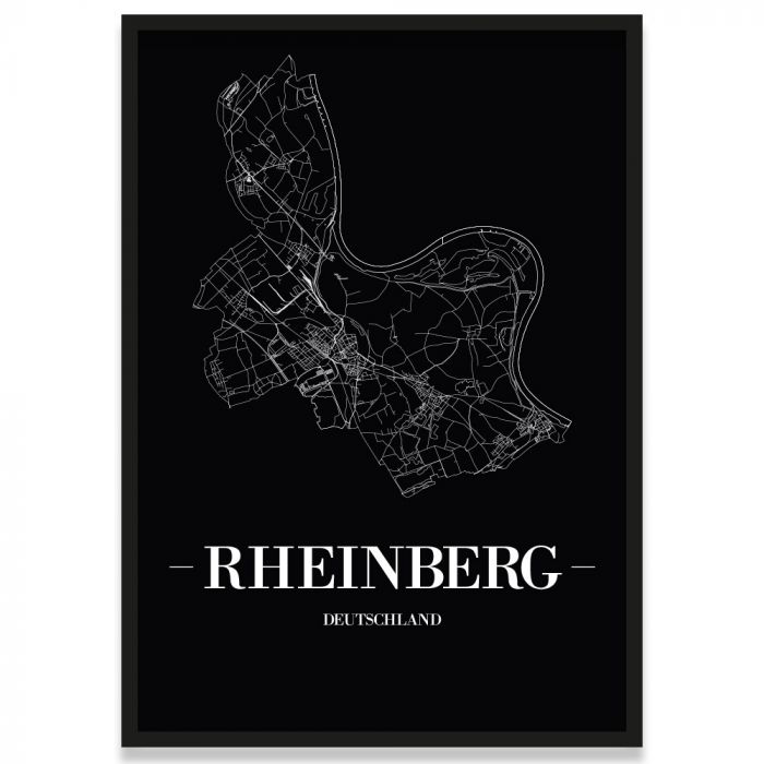 Stadtposter Rheinberg - black