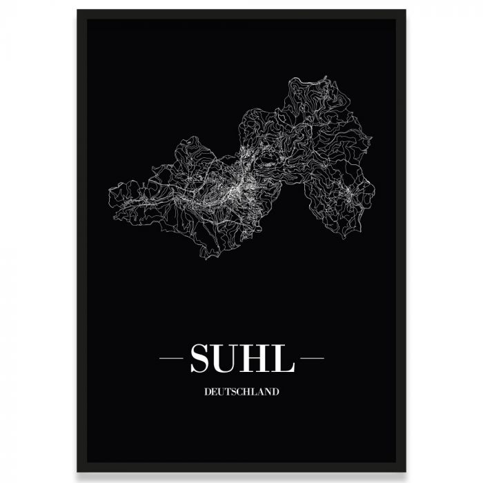 Stadtposter Suhl - black