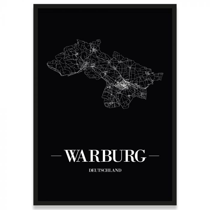 Stadtposter Warburg - black