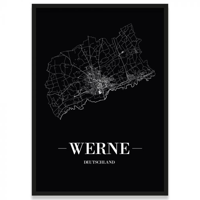 Stadtposter Werne - black