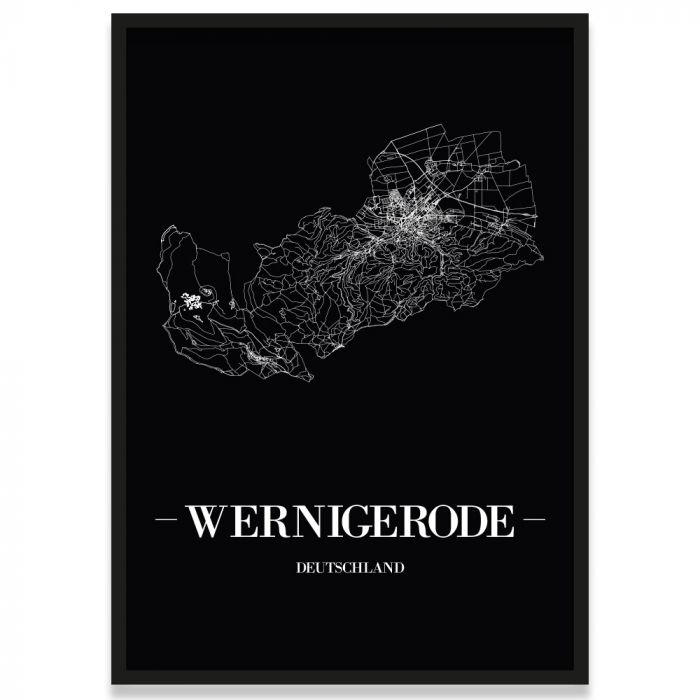 Stadtposter Wernigerode - black